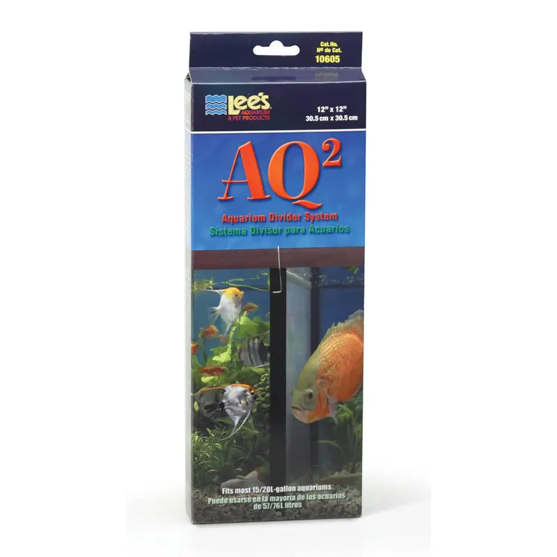 Lees AQ2 Aquarium Divider System Black 15/20 gal 12x12 in