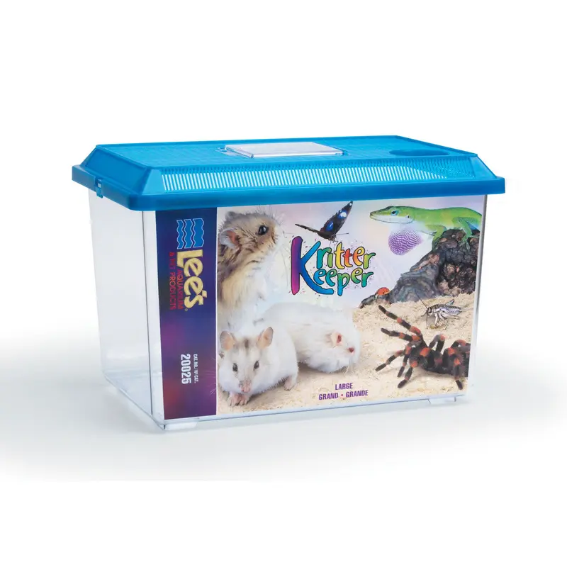 Lees Rectangle Kritter Keeper with Lid Label Assorted 3gal LG