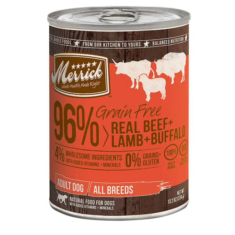 Merrick Grain Free 96% Real Beef + Lamb + Buffalo 13.2oz