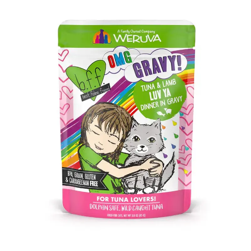 BFF OMG Adult Luv Ya Tuna and Lamb Wet Cat Pouch (3oz)