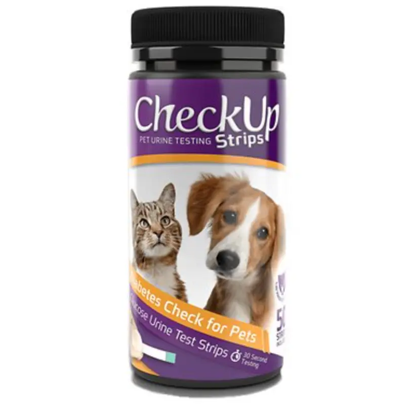 CheckUp Diabetes Check for Pets Urine Testing for Dogs & Cats, 50 strips