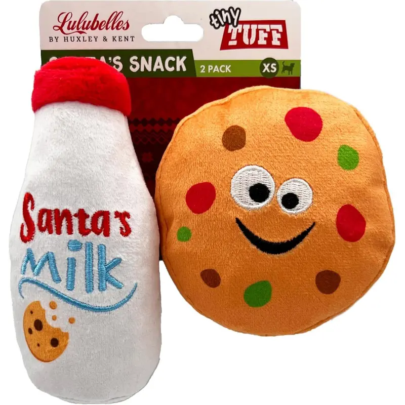 Huxley & Kent Tiny Tuff Santa's Snack 2Pk Dog Toys