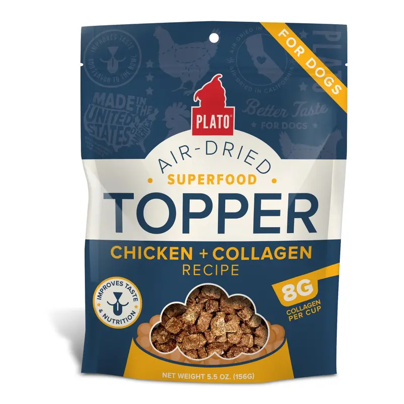 Plato Air-Dried Chicken & Collagen Food Topper for Dogs (5.5oz)