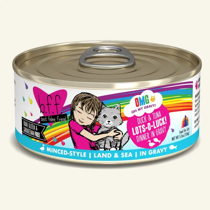 BFF OMG Wet Cat Food - Duck & Tuna Lots-O-Luck! - 5.5oz Can