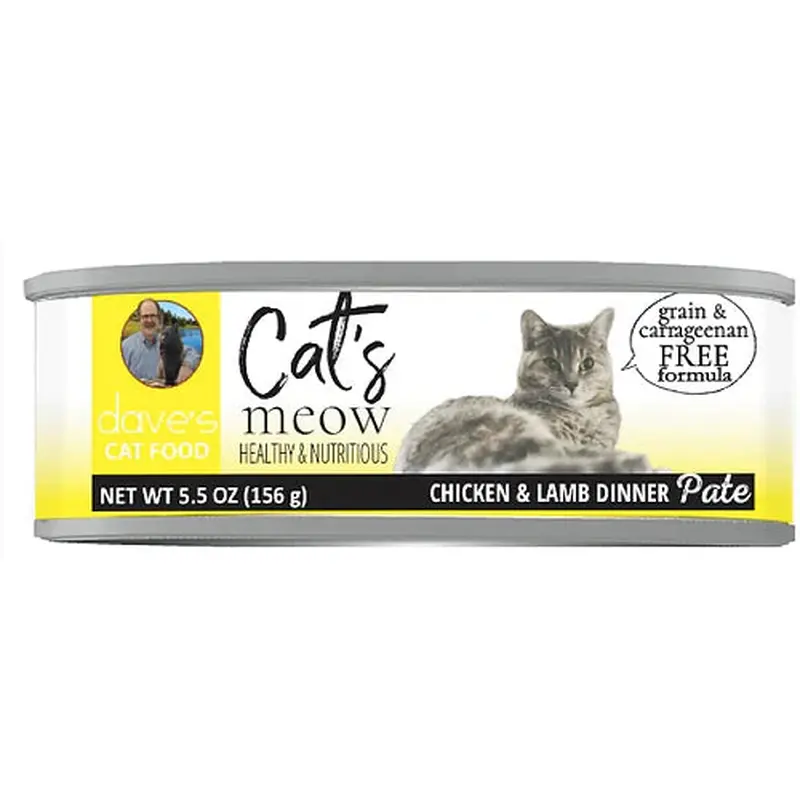 Dave's Cat's Meow Wet Cat Food 5.5oz Chicken and Lamb