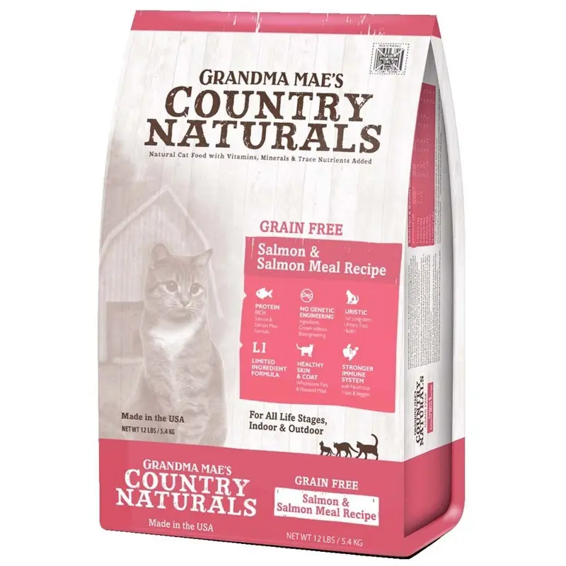 Grandma Mae's Country Naturals Grain-Free Salmon Meal Recipe Dry Cat Food, 6 Lb