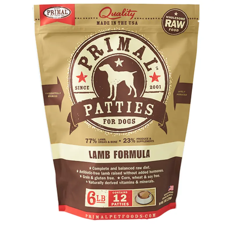Primal Pet Foods Canine Lamb Formula Patties, 6 Lb