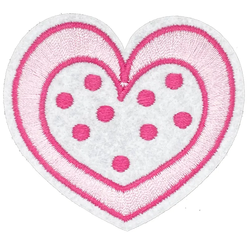 Pink Polka Dot Heart - Patch