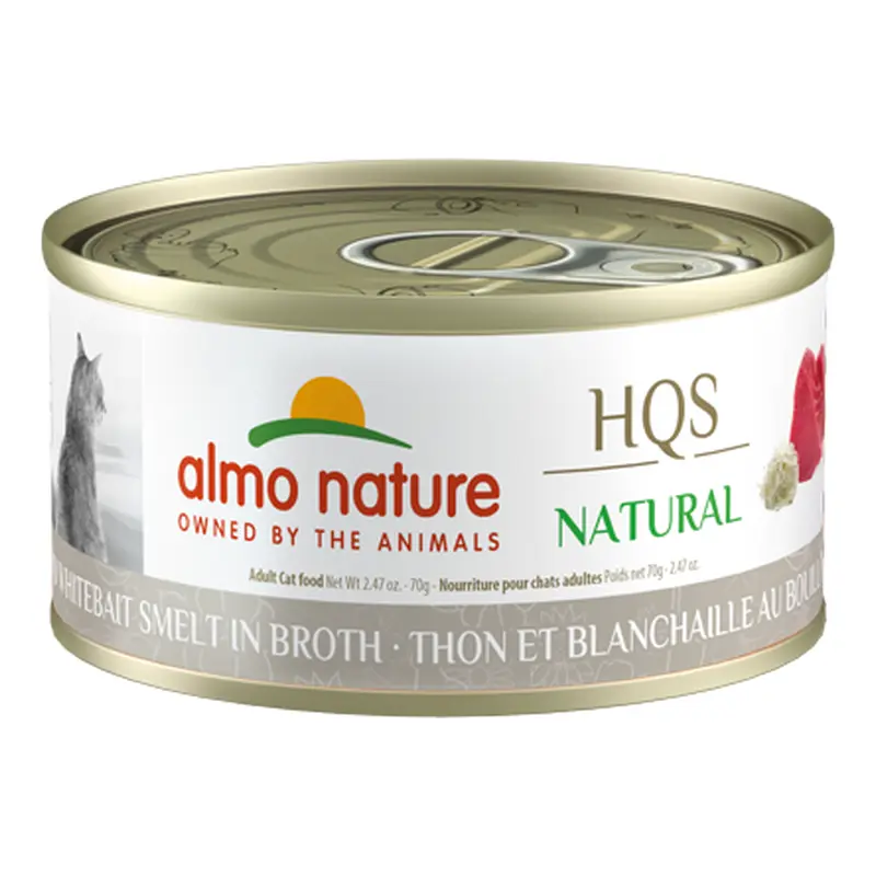 Almo Nature HQS Natural Wet Cat Food - Tuna & Cheese in Broth - 2.47oz Can