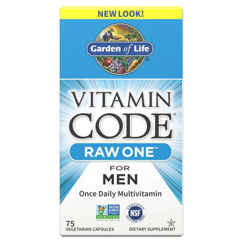 Garden of Life Vitamin Code Raw One for Men, 75 Capsule Count