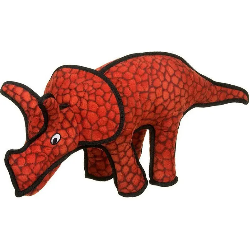 Tuffy's Dinosaur Triceratops Dog Toy