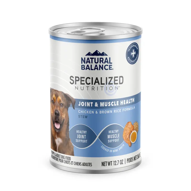 Natural Balance Joint & Muscle Chicken & Brown Rice Canned Dog Food 12.7oz