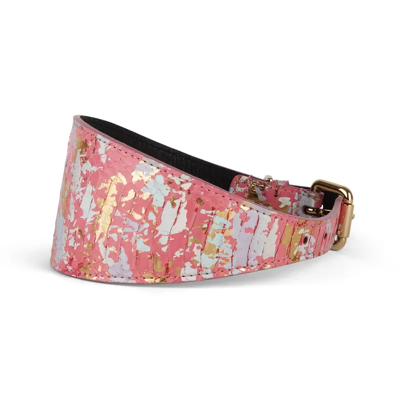 Iridescent Art Deco Pink/Gold/Silver 3 Wide Style Collar