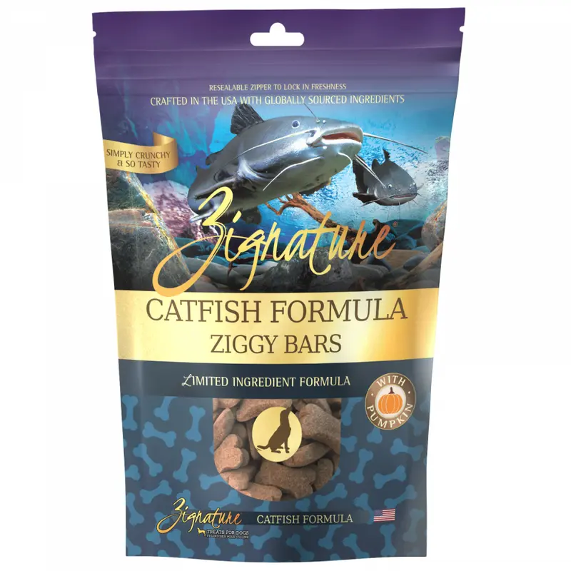 Zignature Zssential Ziggy Bars Catfish Formula Dog Treats