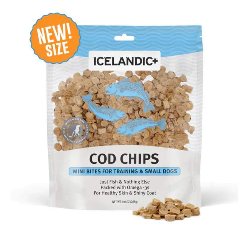 Icelandic+ Cod Mini Fish Chips Treats For Training & Small Dogs 9oz
