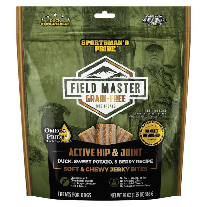 Sportsman's Pride Field Master Grain Free Active Hip & Joint Duck Jerky Bites 20oz bag