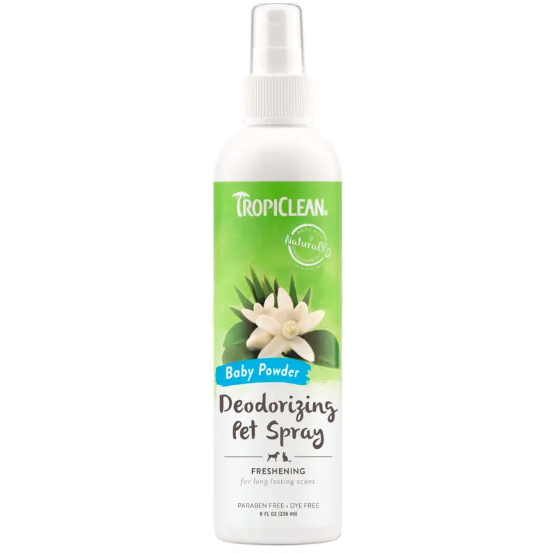 TropiClean Baby Powder Deodorizing Spray for Pets, 8oz