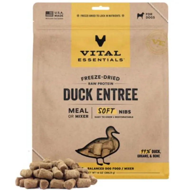 Vital Essentials Dog Food FD Soft Nibs Duck 14 oz