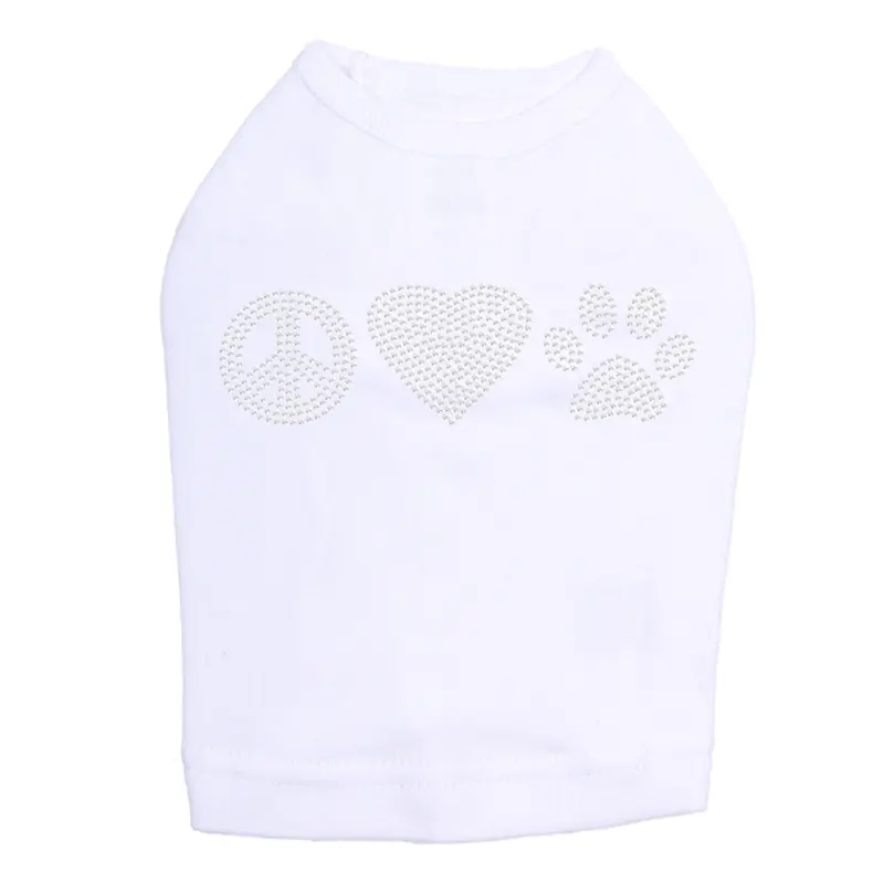 Peace, Love, Paw (Rhinestone) - Dog Tank
