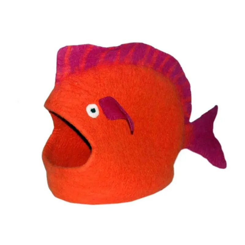 Distinctly Himalayan Wool Pet Fish Cave Orange