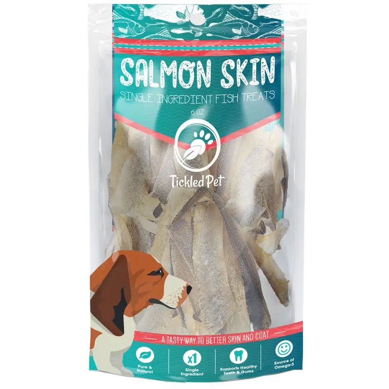 Tickled Pet Salmon Skins Flat Dog Treats (6oz)