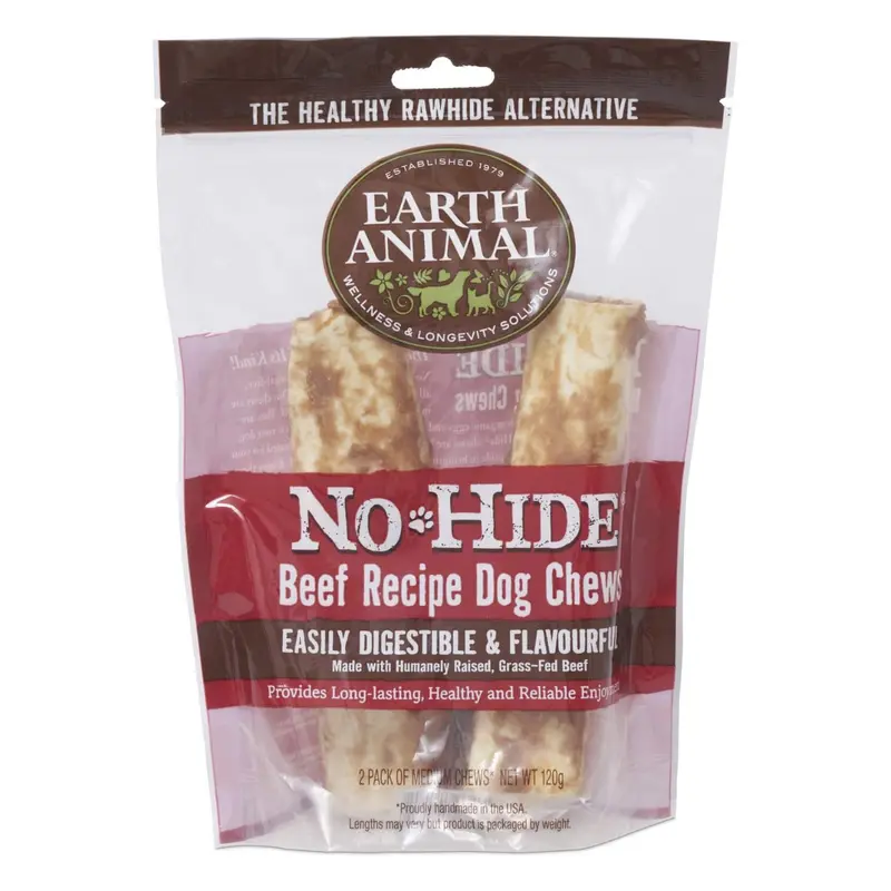 Earth Animal No Hide Beef Chews Dog Treats 11" 2pk