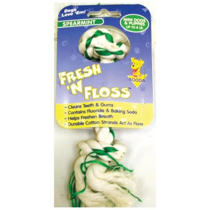FRESH-N-FLOSS 2-KNOT ROPE BONE DOG TOY