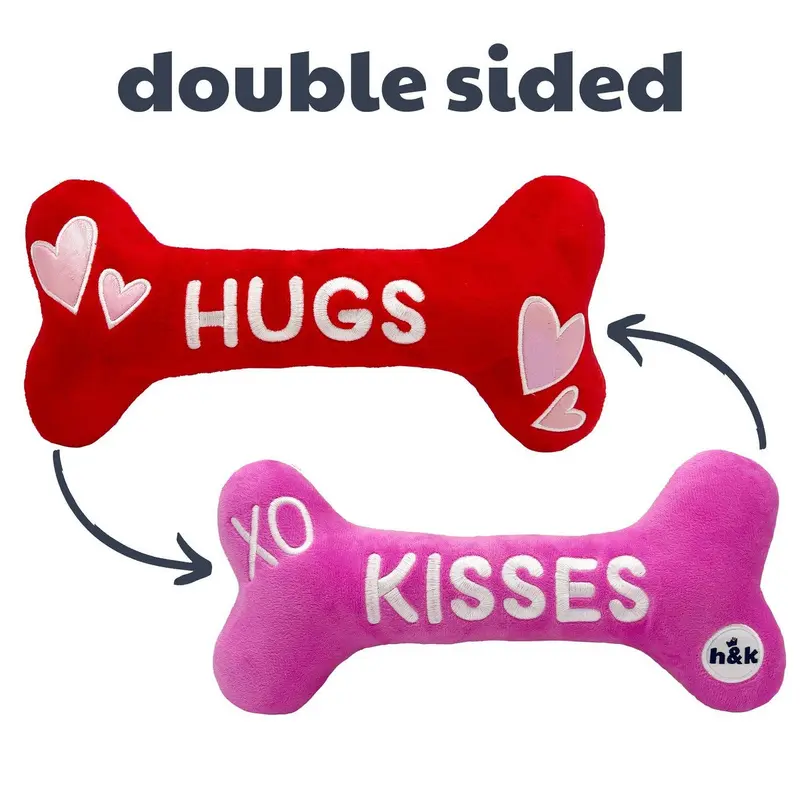 Huxley & Kent Hugs & Kisses Bone 2.0 (Double Sided) Dog Toy Large