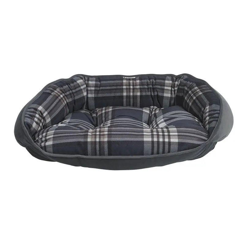 Crescent Bed Greystone Tartan