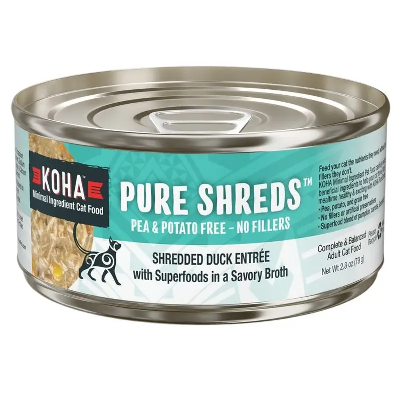 Koha Pure Shreds Shredded Duck Entree for Cats 2.8oz