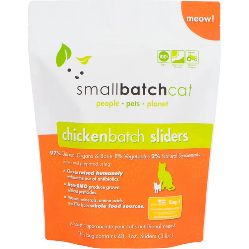 Smallbatch Cat Frozen Sliders Chicken Cat Food 3lb