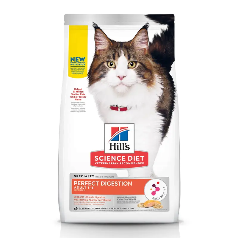 Hill's Science Diet Adult Perfect Digestion Salmon Dry Cat Food, 3.5 lbs.