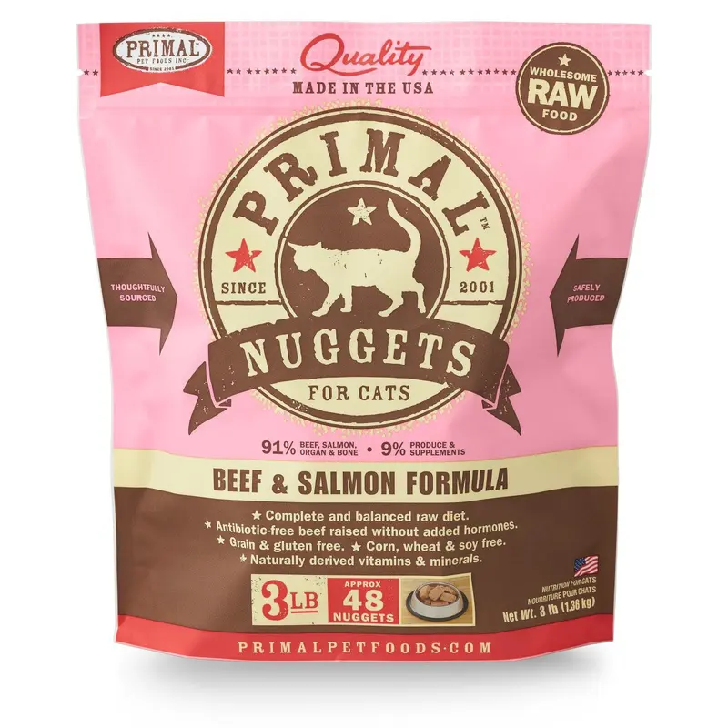 Primal Cat Raw Beef & Salmon Nuggets 3lbs.
