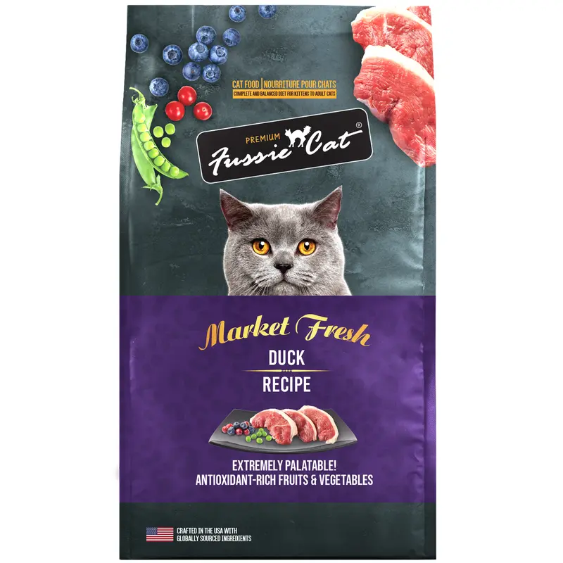 Fussie Cat Market Fresh Grain Free Duck Recipe Dry Cat Food 10lb