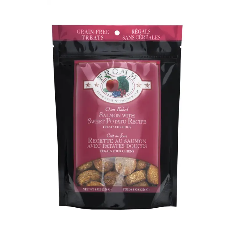 Fromm Four Star Grain Free Salmon with Sweet Potato 8oz Bag of Dog Treats