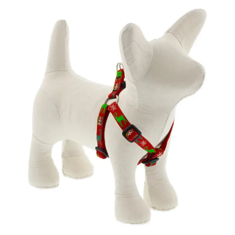 Lupine Holiday Step-In 1/2" Wide 10"-13" Girth Size Happy Holidays Red Dog Harness