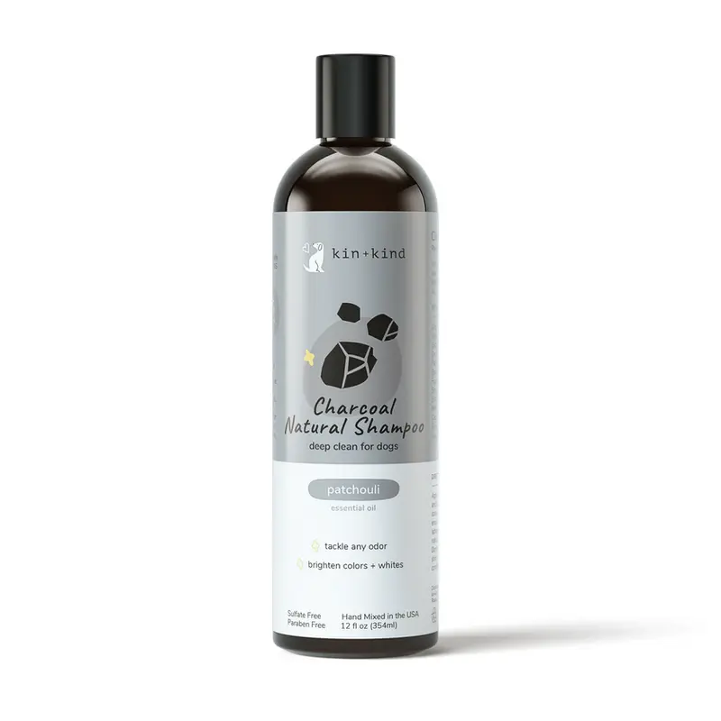 Kin + Kind Charcoal Deep Clean Patchouli Scented Shampoo 12 oz.