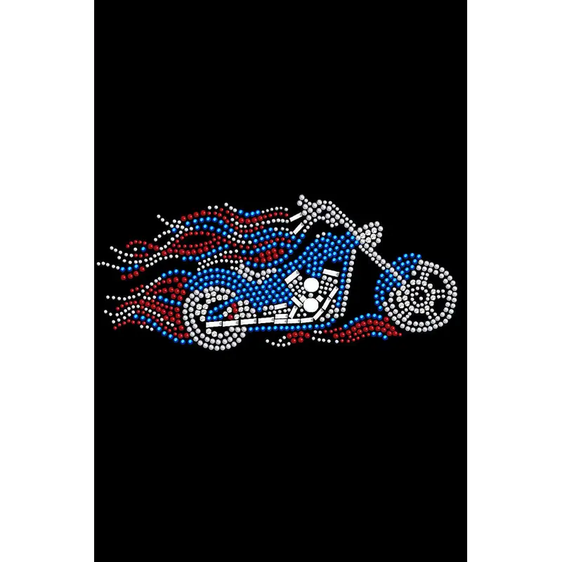 Motorcycle (Large Red, White, & Blue with Flames) - Custom Tutu