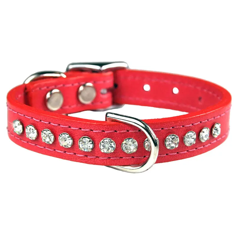 Salmon Signature Leather Crystal Collar