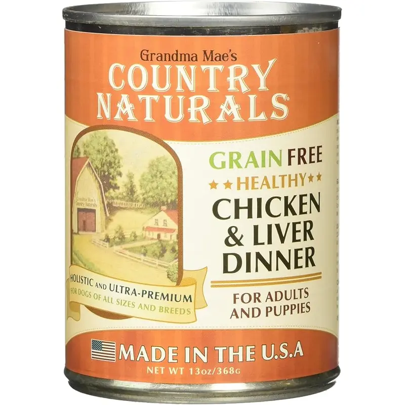 Grandma Mae's Country Naturals Grain Free Dog Can Chicken Liver Dinner 13oz