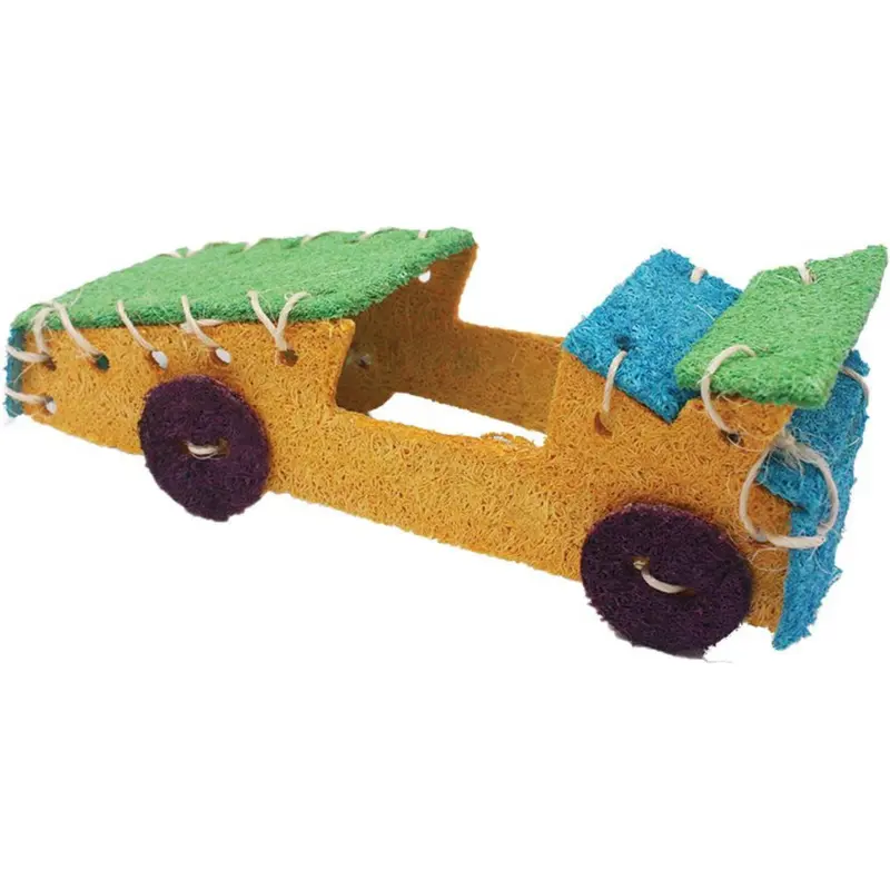 A & E Nibbles Loofah Race Car Small Animal Toy