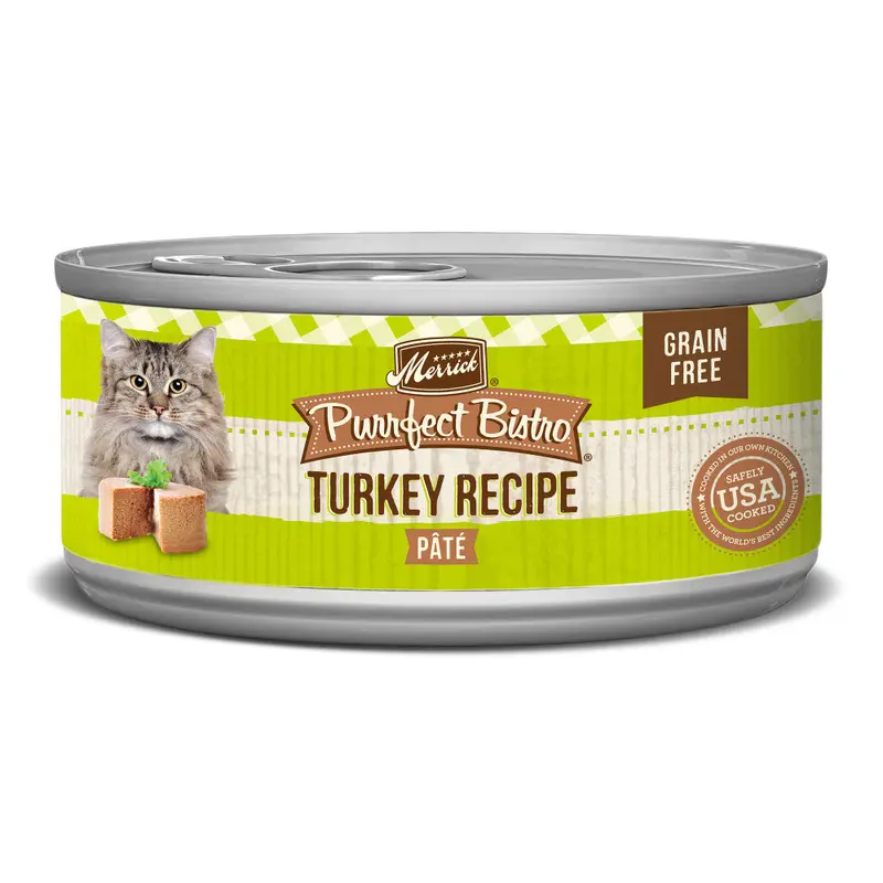 Merrick Purrfect Bistro Grain Free Wet Cat Food Turkey Recipe Pate