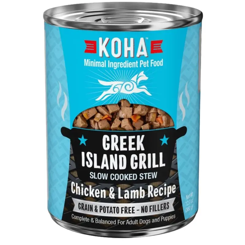 Koha Greek Island Grill Slow Cooked Stew Chicken & Lamb Wet Dog Food 12.7oz