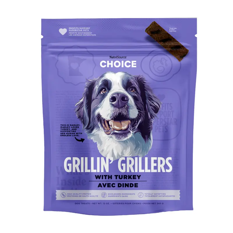 NutriSource Choice Grillin' Grillers Dog Treats - Turkey - 12oz Bag