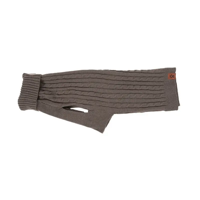 Shedrow K9 Brentwood Cable Knit Dog Sweater Plus XL Grey