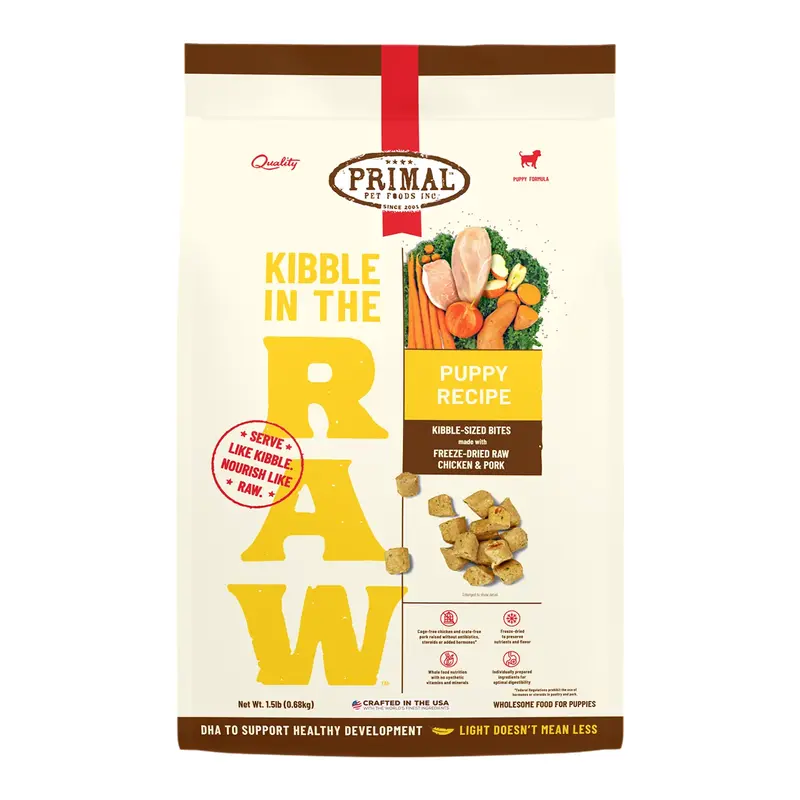 Primal Kibble in the Raw Puppy