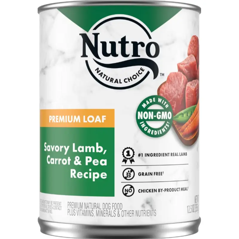 Nutro Premium Loaf Grain Free Savory Lamb, Carrot & Pea Adult Canned Dog Food