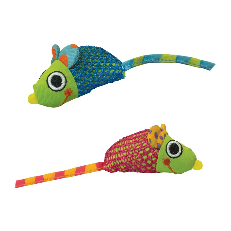 Petstages Catnip Chew Mice Dental Health Cat Toy 2pk