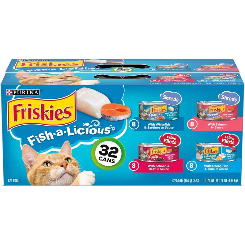 32Ct 5.5oz Friskies Fish-A-Licious Variety Pack