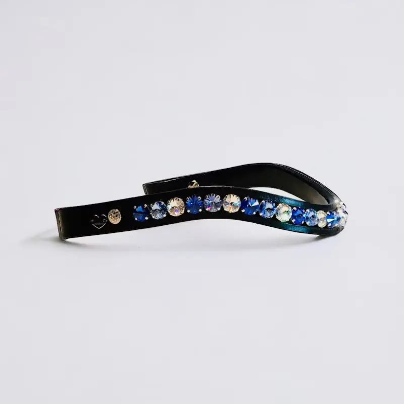 Delight Browband #4  Sapphire, Light Sapphire & Crystal
